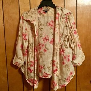 floral style cardigan/throw over , size 2x